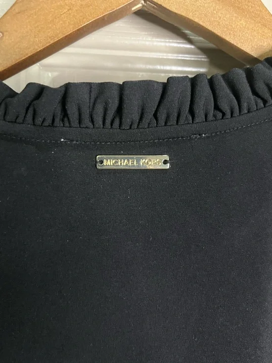 Michael Kors Womens Sleeveless Dress 1X Black Ruffle Contemporary Minimalist - Picture 4 of 6